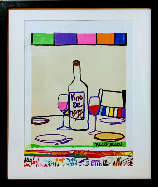 Allo Allo Signed Art Print – Colourful Wine Bar Wall Art by Biggs
