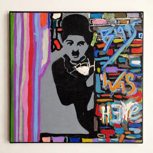 Charlie Chaplin Original Artwork – Colourful Pop Art Canvas by Biggs
