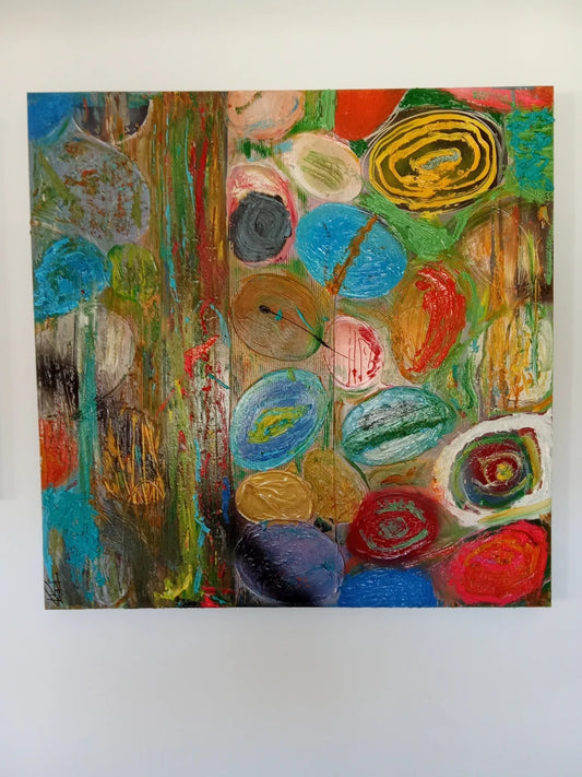 Circle Of Life Original Artwork – Colourful Abstract Acrylic Canvas by Biggs