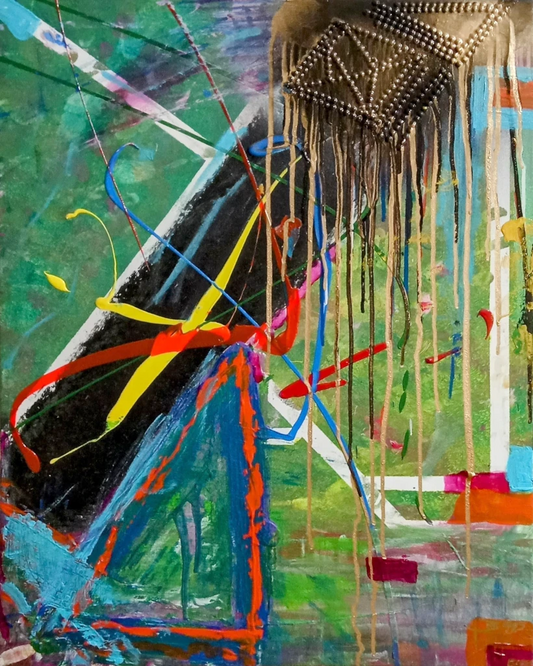 Confusion Original Artwork – Colourful Abstract Mixed Media Art by Biggs