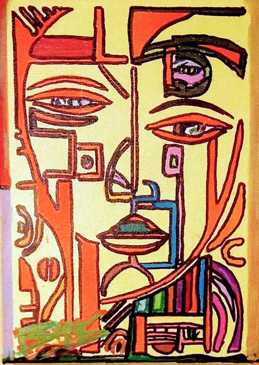Golden Eye Original Artwork – Abstract Face Art by Biggs