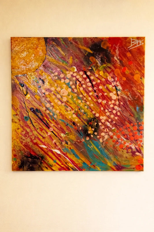 The Golden Sun Original Artwork – Warm Abstract Canvas by Biggs