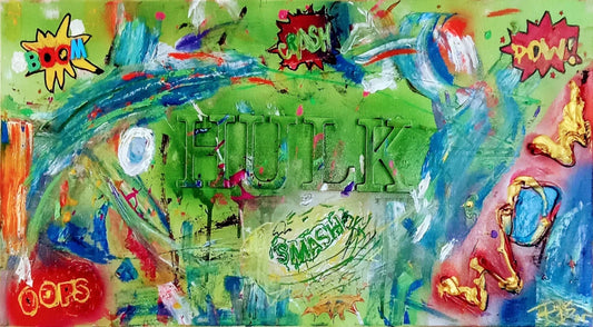 The Hulk Original Artwork – Colourful Comic Pop Art by Biggs