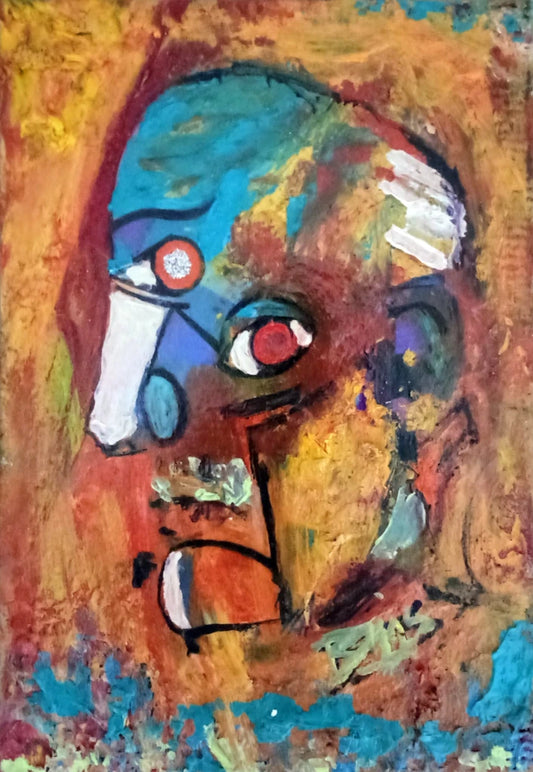 The Man Picasso Remix Original Artwork – Abstract Portrait on Wood by Biggs