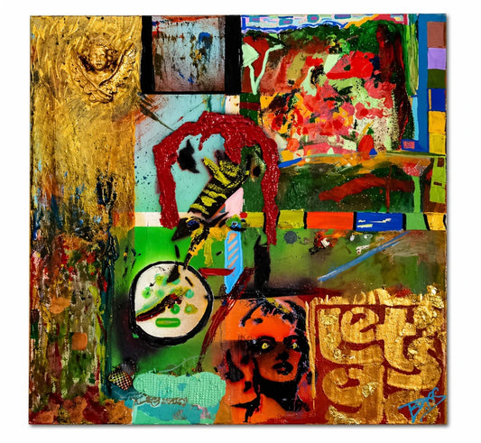 The Source Original Artwork – Colourful Mixed Media Canvas by Biggs